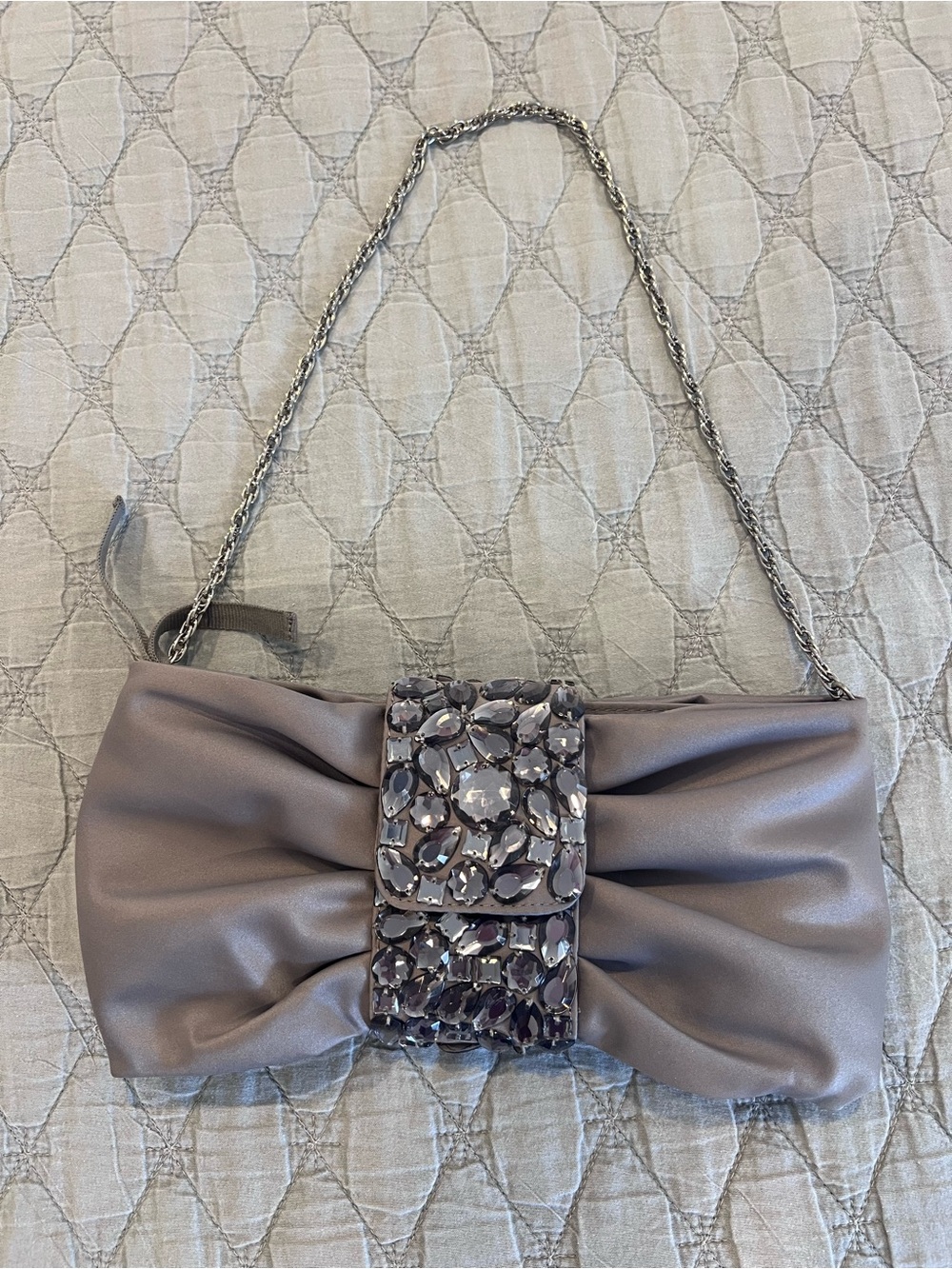Banana Republic Taupe Jeweled Evening Clutch